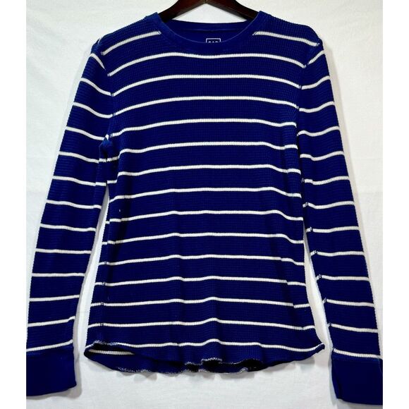 GAP Sweaters - Gap Blue Striped Cotton Pullover Sweater Women's Sz L